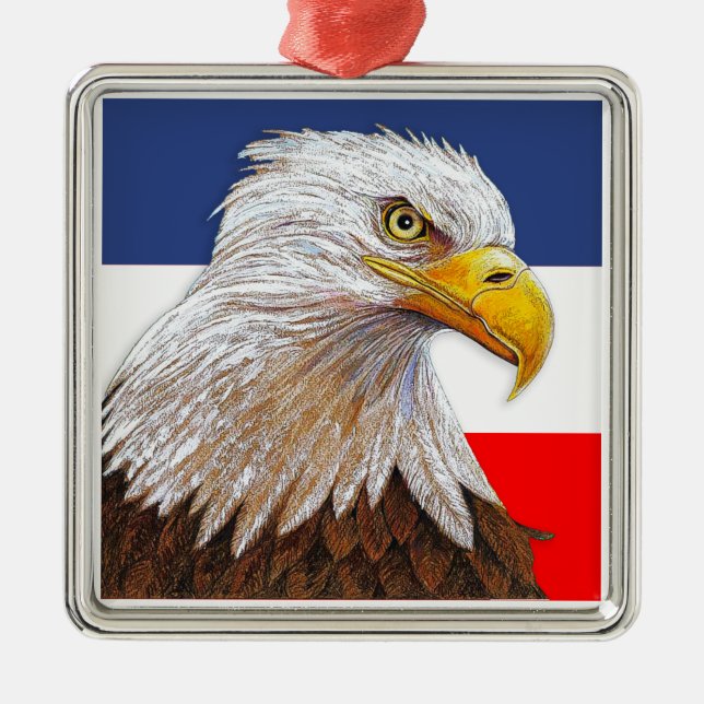 American Bald Eagle Metal Ornament (Front)