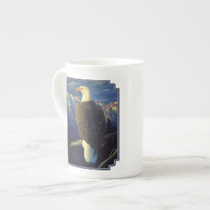 American Bald Eagle Mountain Sunrise Bone China Mug