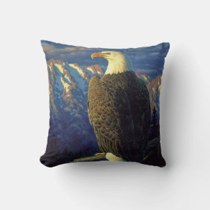 American Bald Eagle Mountain Sunrise Cushion
