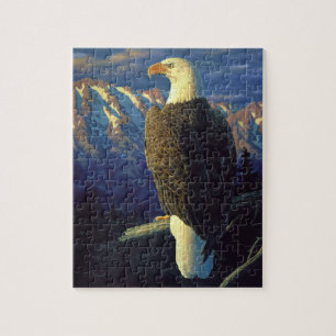 American Bald Eagle Mountain Sunrise Jigsaw Puzzle