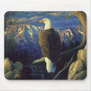 American Bald Eagle Mountain Sunrise Mouse Pad