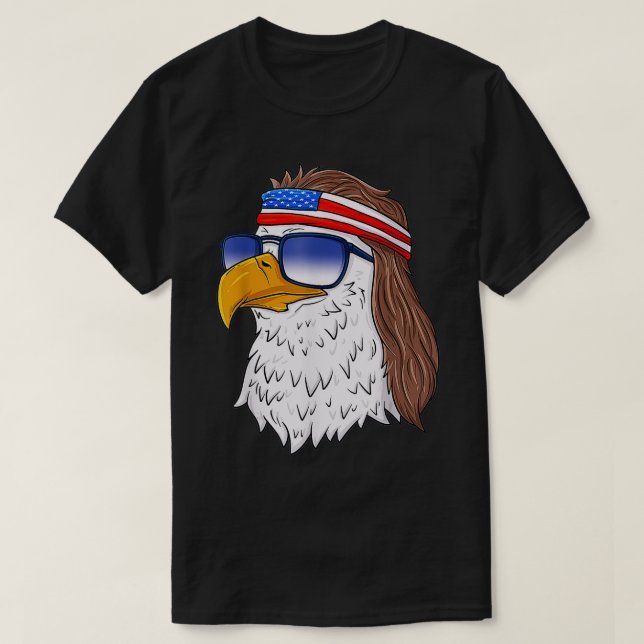 American Bald Eagle Mullet 4th Of July Funny USA m T-Shirt (Design Front)
