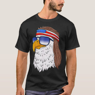 American Bald Eagle Mullet 4th Of July Funny USA m T-Shirt