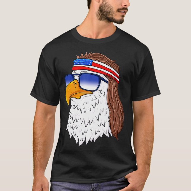 American Bald Eagle Mullet 4th Of July Funny Usa  T-Shirt (Front)