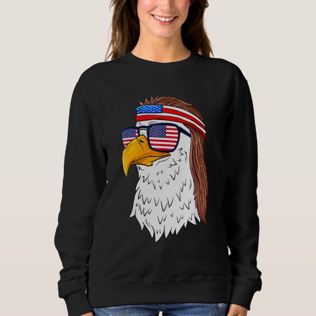 American Bald Eagle Mullet 4th Of July Usa Patriot Sweatshirt (Front)