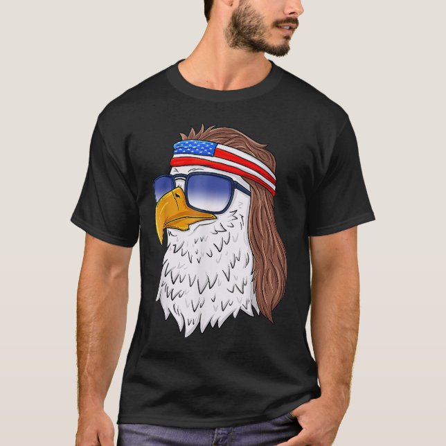 American Bald Eagle Mullet 4Th Of July Usa Patriot T-Shirt (Front)