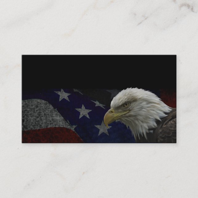 American Bald Eagle on Flag Business Card (Front)