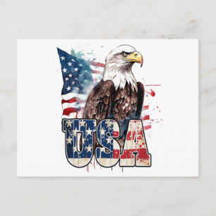 American Bald Eagle Patriotic 250th Birthday Holiday Postcard