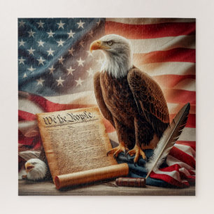 American Bald Eagle Patriotism Jigsaw Puzzle