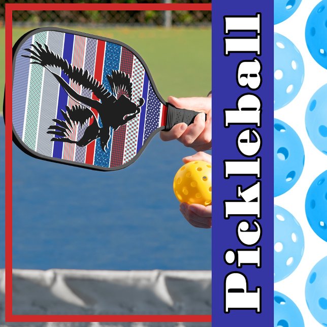 American Bald Eagle Silhouette, Red, White & Blue  Pickleball Paddle (American Bald Eagle Silhouette, Red, White & Blue Pickleball Paddle)