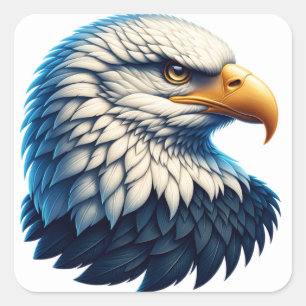 American Bald Eagle Square Sticker