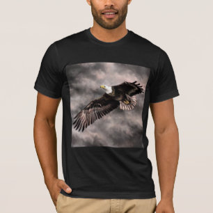 American Bald Eagle T-Shirt Flying in Storm Clouds