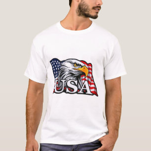 American Bald Eagle with USA Flag – Patriotic USA  T-Shirt