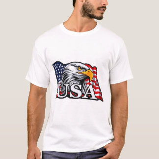 American Bald Eagle with USA Flag – Patriotic USA  T-Shirt