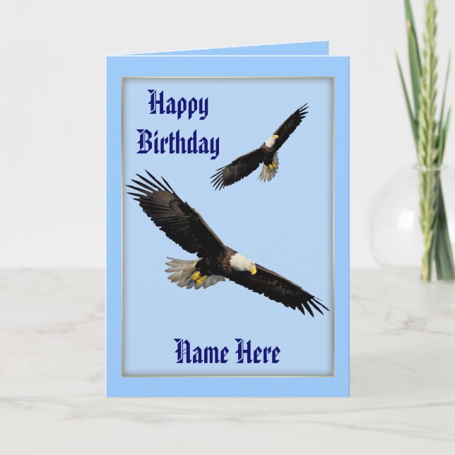 American Bald Eagles Birthday Card (Front)