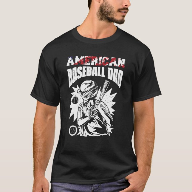 American Baseball Dad Father's Day Baseball For Me T-Shirt (Front)