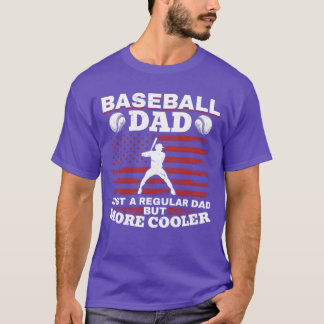 American Baseball Dad US Flag Baseball Father funn T-Shirt