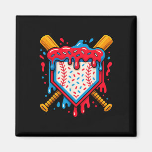 American Baseball Drip Ice Cream For Boys Ball And Magnet
