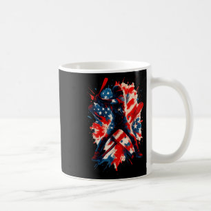 American Baseball Drip Patriotic For Boys Ball And Coffee Mug