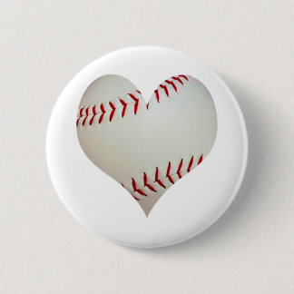 American Baseball In A Heart Shape 6 Cm Round Badge