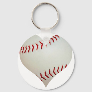 American Baseball In A Heart Shape Key Ring