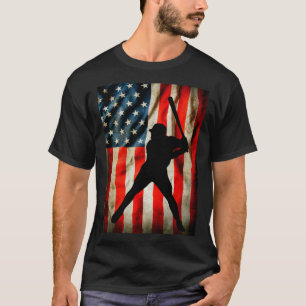 American Baseball player and USA flag patriotic co T-Shirt