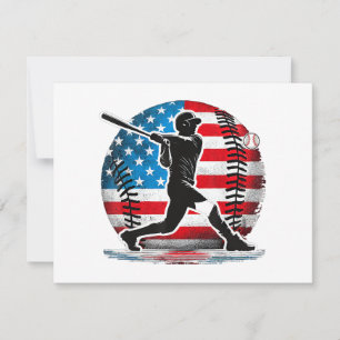 American Baseball Player Batter With United States