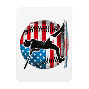 American Baseball Player Batter With United States Magnet