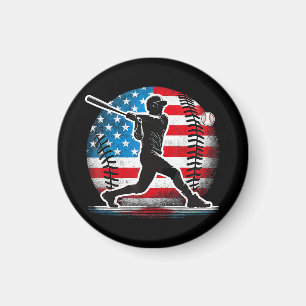 American Baseball Player Batter With United States Magnet