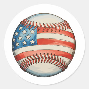 American Baseball US Flag 250th Anniversary Classic Round Sticker