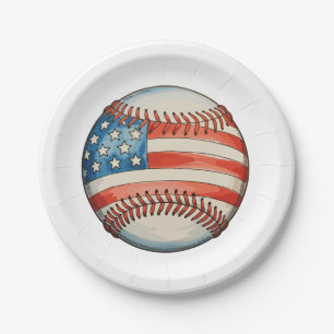 American Baseball US Flag 250th Anniversary Paper Plate