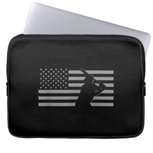 American Baseball USA Flag Baseball Laptop Sleeve