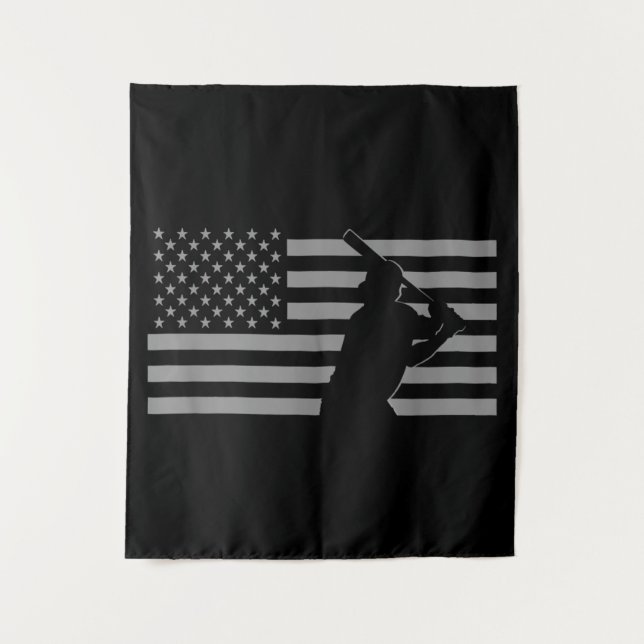 American Baseball USA Flag Baseball Tapestry (Front)