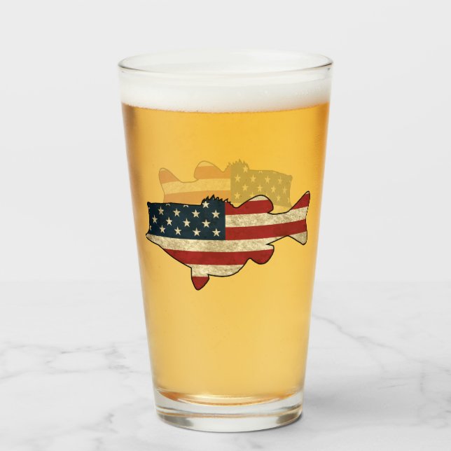 American Bass Beer Glass (Front Filled)