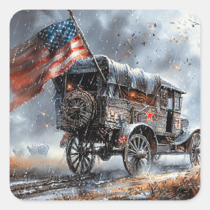 American Battle Flag Square Sticker