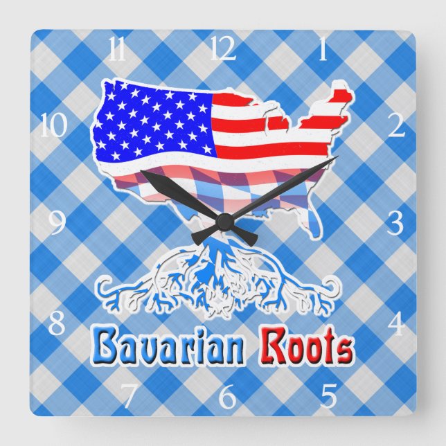 American Bavarian Roots Square Clock (Front)
