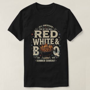 American BBQ Red White Blue 4th of July T-Shirt