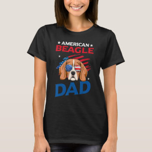 American Beagle Dad Usa Flag Patriotic 4th Of July T-Shirt