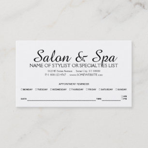 american beauty appointment reminder card