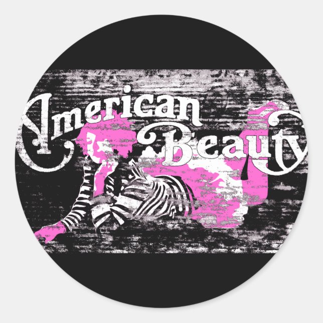 american beauty classic round sticker (Front)