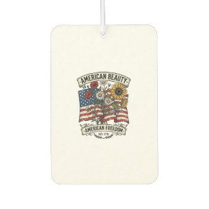 American Beauty Floral Flag Patriotic Car Air Freshener