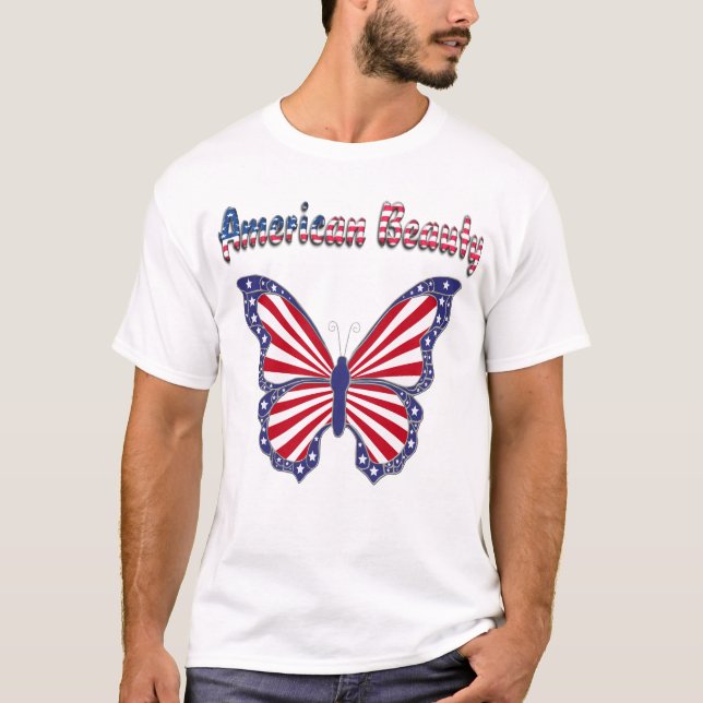 American Beauty Patriotic Butterfly Men's Shirt (Front)