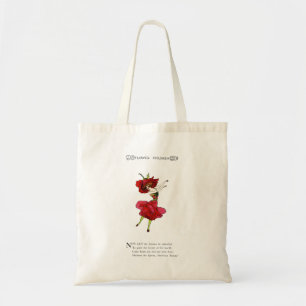 American Beauty Rose, Whimsical Flowers Book Art Tote Bag