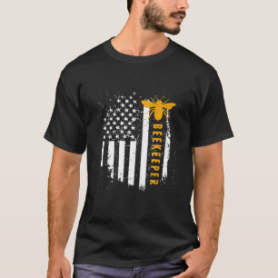 American Beekeeper Flag Save Bees Beekeeping Hive T-Shirt