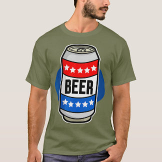 American Beer Can Patriotic Independence Day T-Shirt
