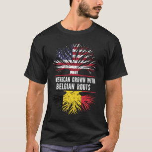 American Belgian with Belgian Roots USA Flag T-Shirt