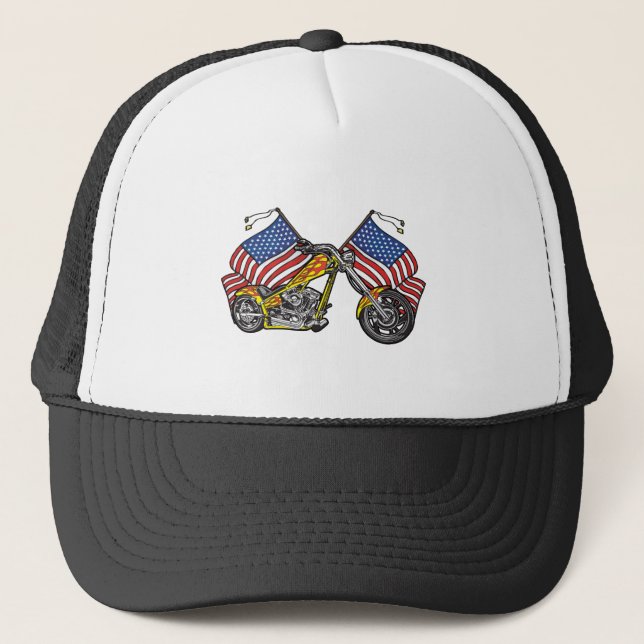 American Biker Chopper Trucker Hat (Front)