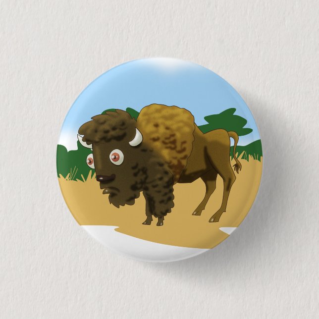 American Bison 3 Cm Round Badge (Front)