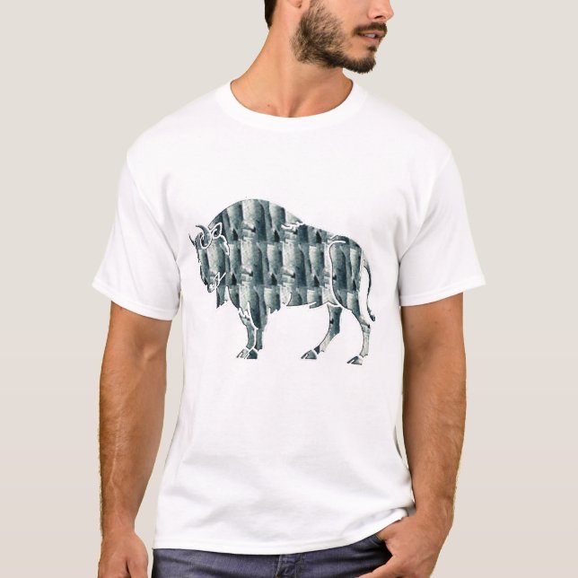 american bison buffalo design wild life colourful T-Shirt (Front)