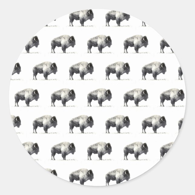 American Bison Classic Round Sticker (Front)